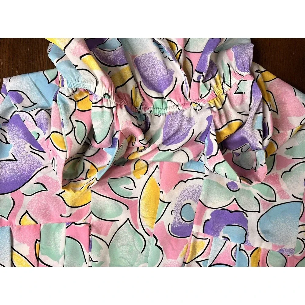 Vintage 1980’s Act 1 Floral Mermaid Dress With Belt - Picture 10 of 15
